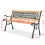 VidaXL vidaXL Garden Bench 122cm Wood Diamond-Patterned Backrest Outdoor Park Seat 7