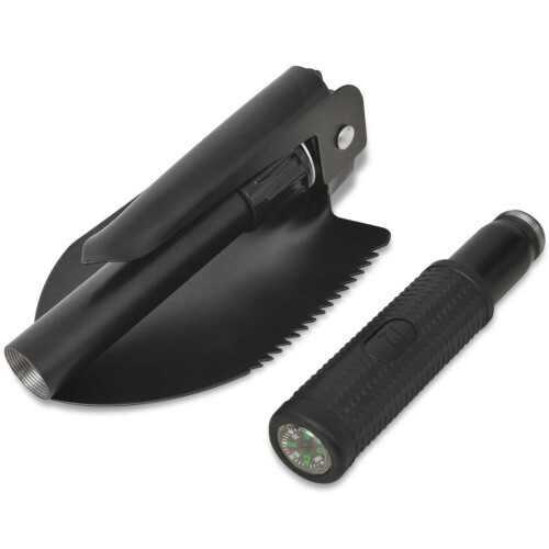 VidaXL vidaXL Folding Spade Shovel Pick Axe Camping Digging Tool Carbon Steel Black 1