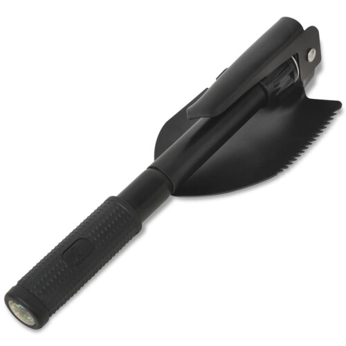 VidaXL vidaXL Folding Spade Shovel Pick Axe Camping Digging Tool Carbon Steel Black 2