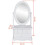 VidaXL vidaXL Vanity Makeup Table with Oval Swing Mirror MDF Home Dressing Furniture 6