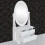 VidaXL vidaXL Vanity Makeup Table with Oval Swing Mirror MDF Home Dressing Furniture 5
