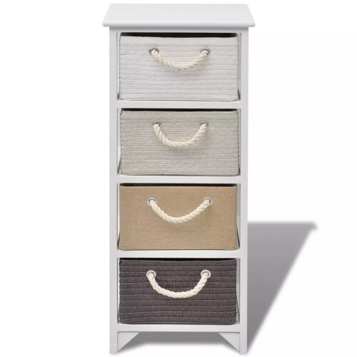VidaXL Wood Storage Cabinet Cupboard Hall Side Chest with 4 Drawers Free Standing 2