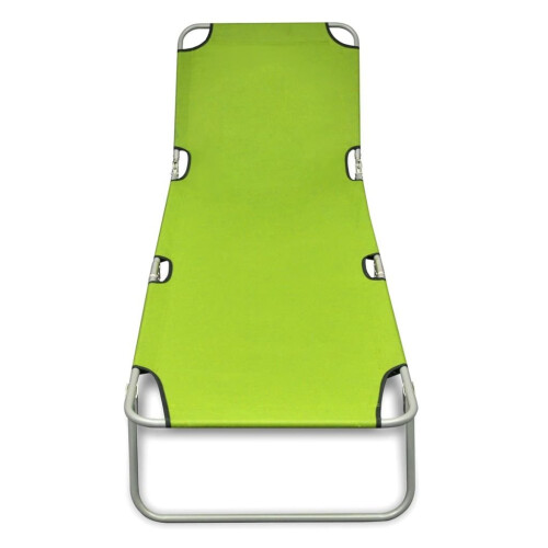 VidaXL Foldable Sun Lounger with Adjustable Backrest Apple Green 1