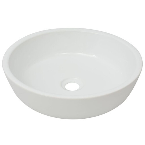 VidaXL vidaXL Basin Round Ceramic White 42x12cm Bathroom Cloakroom Countertop Sink 1