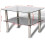 VidaXL vidaXL Coffee Table Glass 2 Tiers Home Living Room Sofa Side Telephone Stand 5