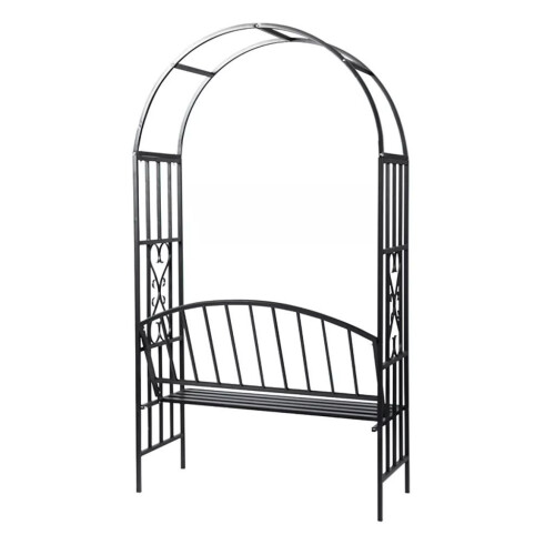 VidaXL vidaXL Rose Arch with Bench Garden Patio Arbour Pergola Plant Climbing Support 2