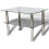 VidaXL vidaXL Coffee Table Glass 2 Tiers Home Living Room Sofa Side Telephone Stand 3