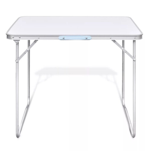 VidaXL vidaXL Foldable Camping Table with Metal Frame Outdoor Garden Carrying Desk 2