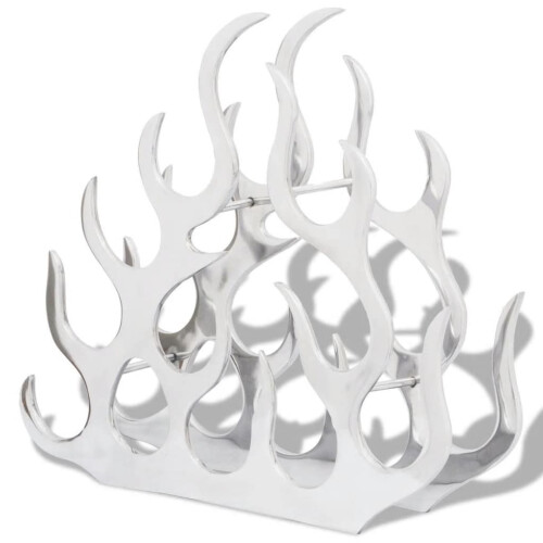 VidaXL vidaXL Aluminium Tabletop Wine Rack Stand Holder for 11 Bottles Silver Cabinet 1