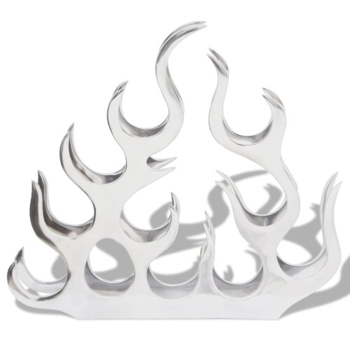 VidaXL vidaXL Aluminium Tabletop Wine Rack Stand Holder for 11 Bottles Silver Cabinet 2