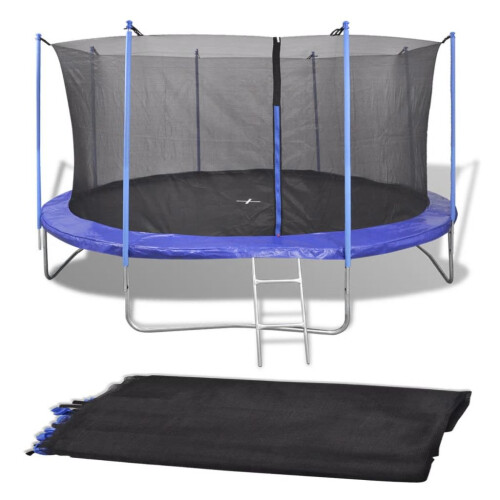 VidaXL vidaXL Safety Net PE Black for 3.66m Round Trampoline Kids Play Enclosure Mesh 1