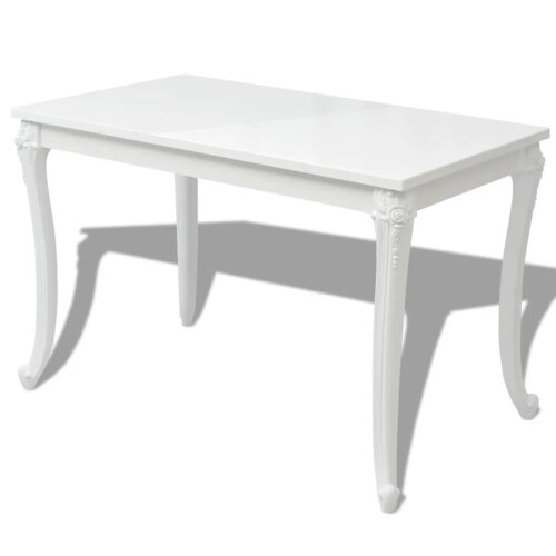 VidaXL vidaXL Dining Table 116x66x76cm High Gloss White Kitchen Cafe Stand Furniture 1