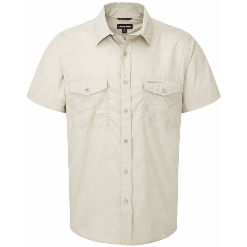 Craghoppers (L, Beige) Mens Kiwi Short Sleeved Shirt Cedar (L) Cream