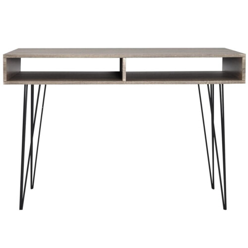 VidaXL vidaXL Desk Writing Table WorkStation Computer Home with 2 Compartments Grey 1