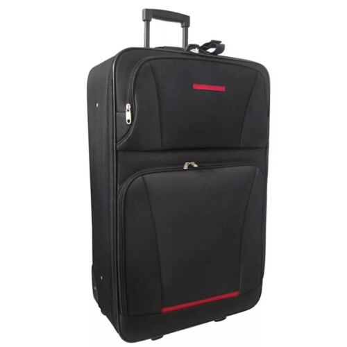 VidaXL vidaXL 5 Piece Travel Luggage Set Black Case Bag Trolley Suitcase Organiser 1