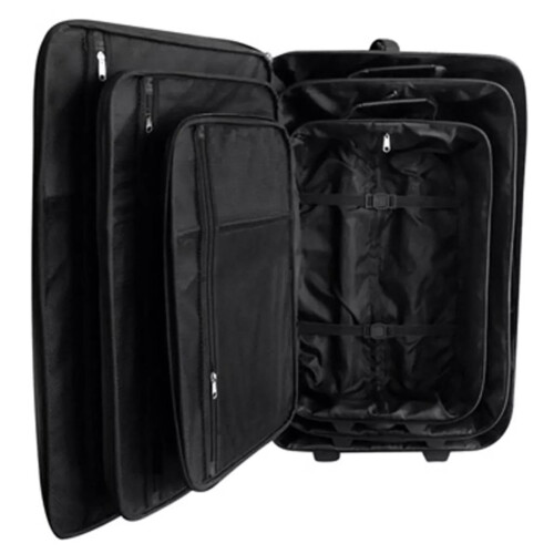 VidaXL vidaXL 5 Piece Travel Luggage Set Black Case Bag Trolley Suitcase Organiser 2