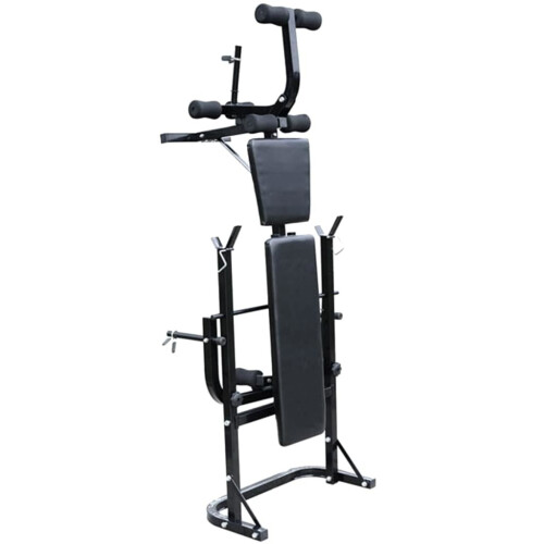 VidaXL vidaXL Barbell Weight Bench Black Strength Training Fitness Exercise Machine 1