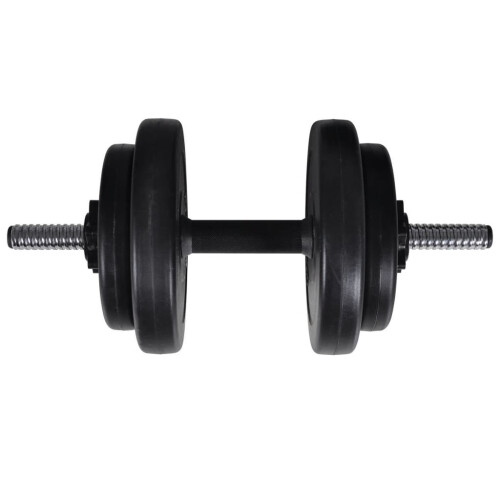 VidaXL vidaXL Barbell and 2 Dumbbell Set 60.5kg Gym Weight Fitness Exercise Equipment 2