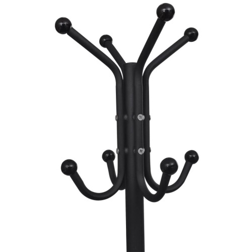 VidaXL New Portable Bedroom Metal Black Coat Stand Hat Rack Hall Holder Hanger Hooks 2