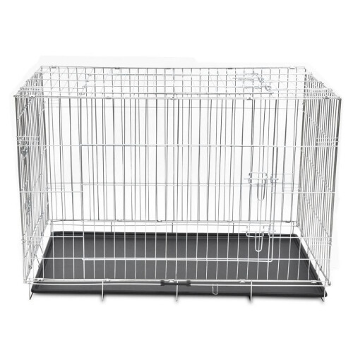 VidaXL vidaXL Foldable Dog Bench XXL Metal Pet Transport Travel Carrier Crate Cage 1
