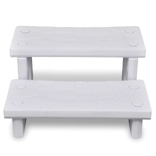 VidaXL vidaXL Spa Steps White Non-skid Surface Sturdy Swimming Pool Hot Tub Ladder 1
