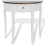 VidaXL vidaXL Half-round Console Table with Drawer Brown Top White Entryway Hall Desk 2