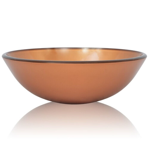 VidaXL vidaXL Basin Tempered Glass 42cm Brown Cloakroom Bathroom Above Counter Sink 1