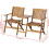 VidaXL vidaXL Folding Garden Bench Seat Furniture with Tea Table Solid Acacia Wood 4