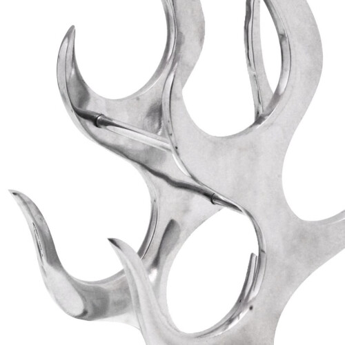 VidaXL vidaXL Wine Rack Flame Shape Holder Floor Standing Aluminium Silver 9 Bottles 2