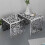 VidaXL vidaXL Two Piece Side Console End Small Coffee Tables Square Aluminium Silver 2