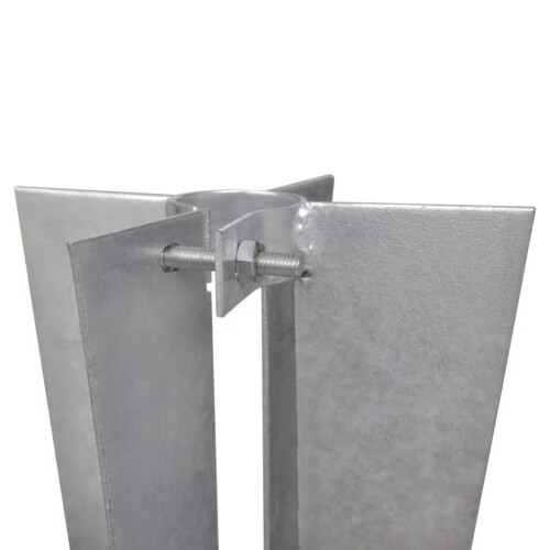 VidaXL vidaXL 2x Pole Spike Straight Silver Steel Post Supporter Fence Accessory 1