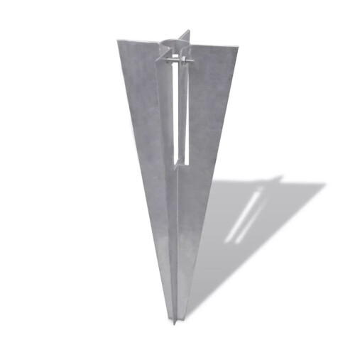 VidaXL vidaXL 2x Pole Spike Straight Silver Steel Post Supporter Fence Accessory 2