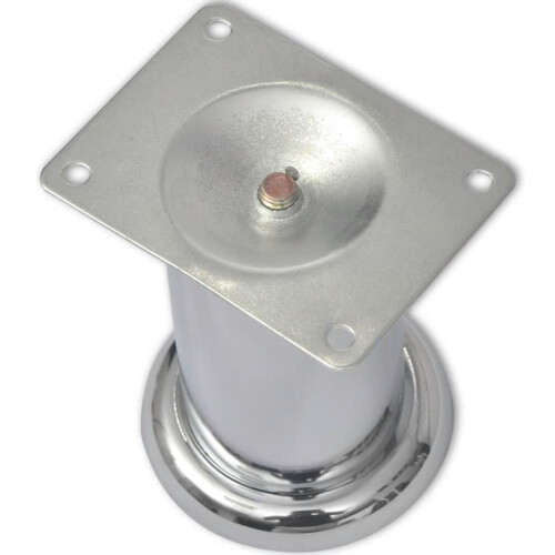 VidaXL vidaXL 4x Round Sofa Legs Chrome 60mm Seat Base Replacement Part Accessory 2