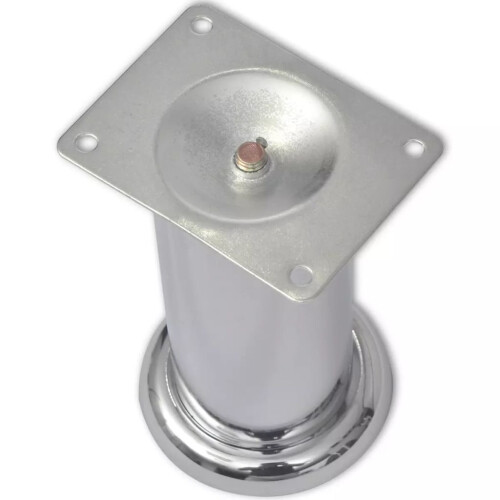 VidaXL vidaXL 4x Round Sofa Legs Chrome 120mm Seat Base Replacement Part Accessory 2