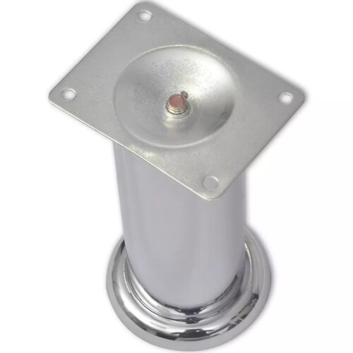 VidaXL vidaXL 4x Round Sofa Legs Chrome 180mm Feet Footstool Replacement Accessory 2