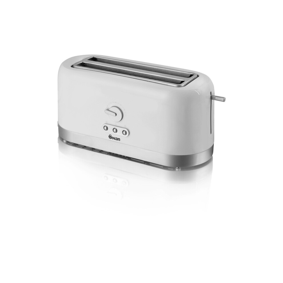 (White) Swan 4 Slice Long Slot Toaster