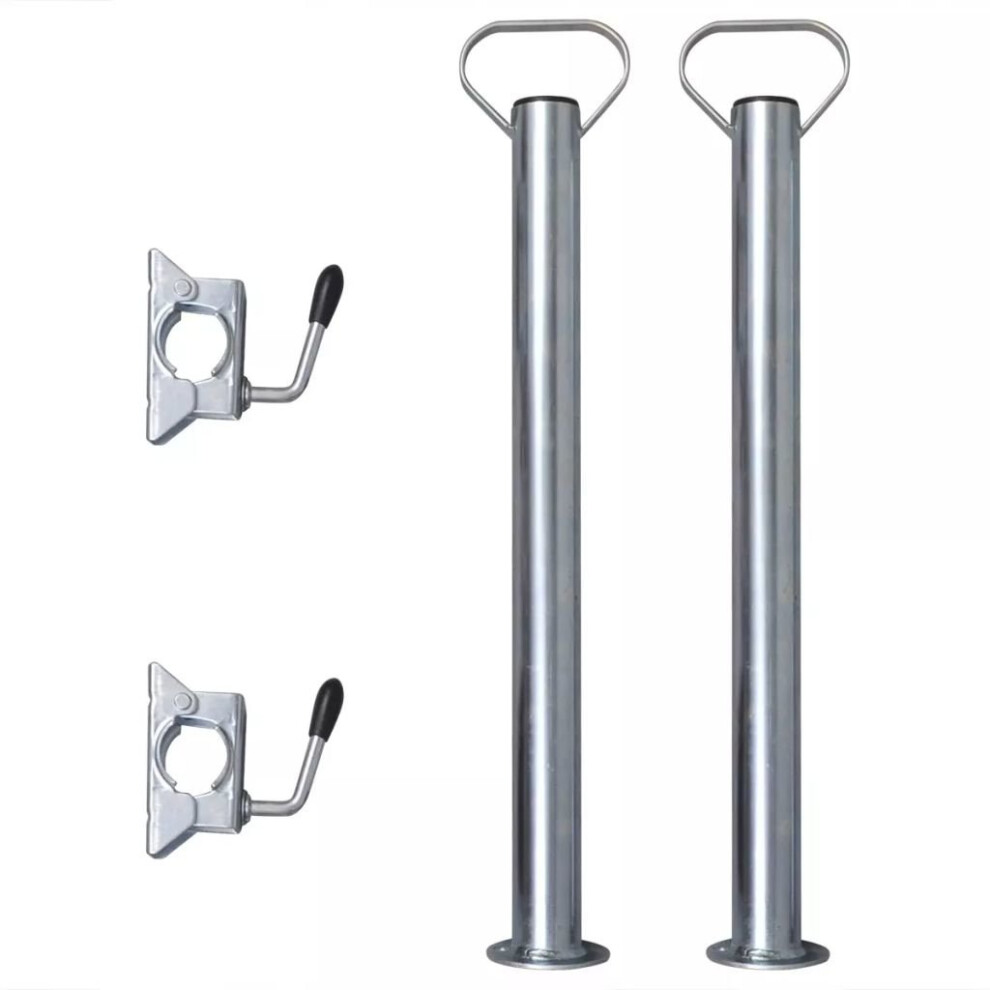 2 Stand Prop Support Tubes With 2 Split Clamps For 48 Mm Jockey Wheel Spare 8718475935896