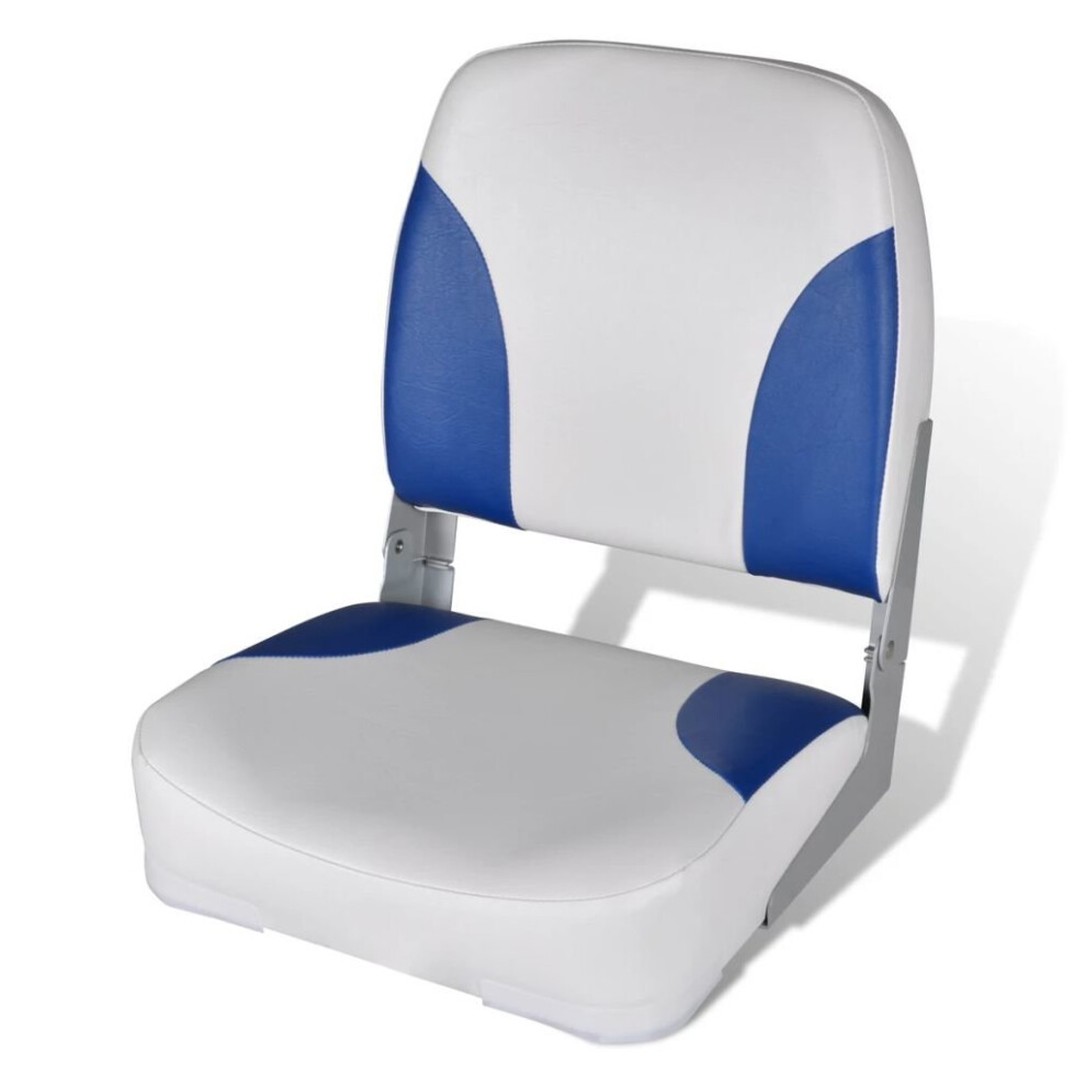 vidaXL Boat Seat Foldable Backrest with Blue-white Pillow 41x36x48cm Part