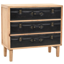 vidaXL Solid Fir Wood Drawer Cabinet 80x36x75cm Storage Sideboard Organiser