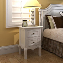 vidaXL 4x Nightstands with 2 Drawers MDF White Bedroom Bedside Table Cabinet