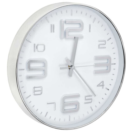 VidaXL vidaXL Wall Clock 30cm Silver Home Office Living Room Timer Decoration Decor 2