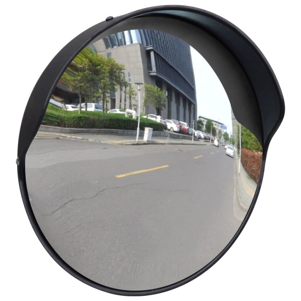 vidaXL Convex Traffic Mirror Outdoor Traffic Safety Mirror PC Plastic Black