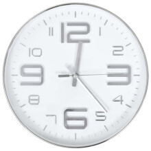 vidaXL Wall Clock 30cm Silver Home Office Living Room Timer Decoration Decor