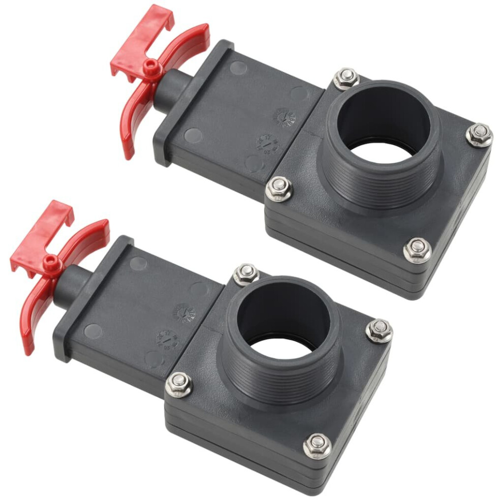 vidaXL 2x Pool Gate Valve 1.5" Water Pipe Inflation Jet Hot Tub Spa Fitting