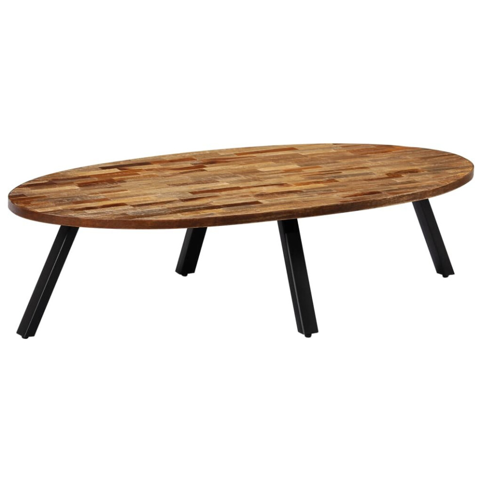 vidaXL Solid Reclaimed Teak Coffee Table Oval 120x60x30cm Home Room Furniture