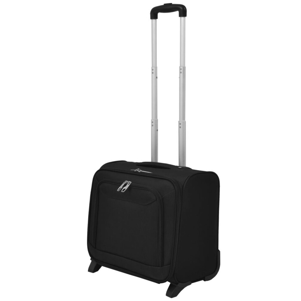 vidaXL Pilot Trolley Black Telescopic Handle Luggage Suitcase Travel Bag Case