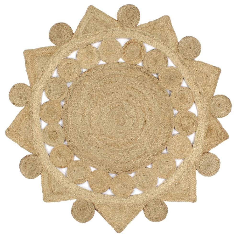 Vidaxl Handmade Rug Braided Jute 120Cm Home Area Floor Protective Carpet Mat