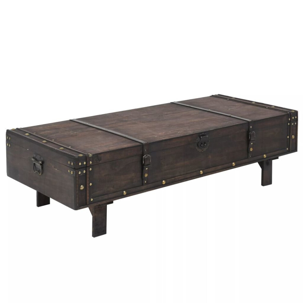 vidaXL Plywood Coffee Table Vintage Style Brown Home Furniture Chest Trunk