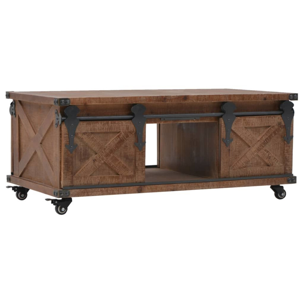 vidaXL Solid Fir Wood Coffee Table 91x51x38cm Brown Living Room Furniture