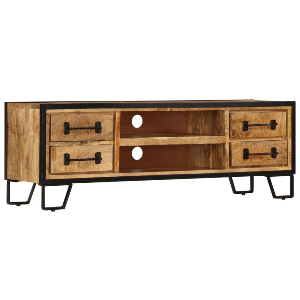 Vidaxl Solid Mango Wood Tv Cabinet With Drawers Hifi Sideboard Stand Unit